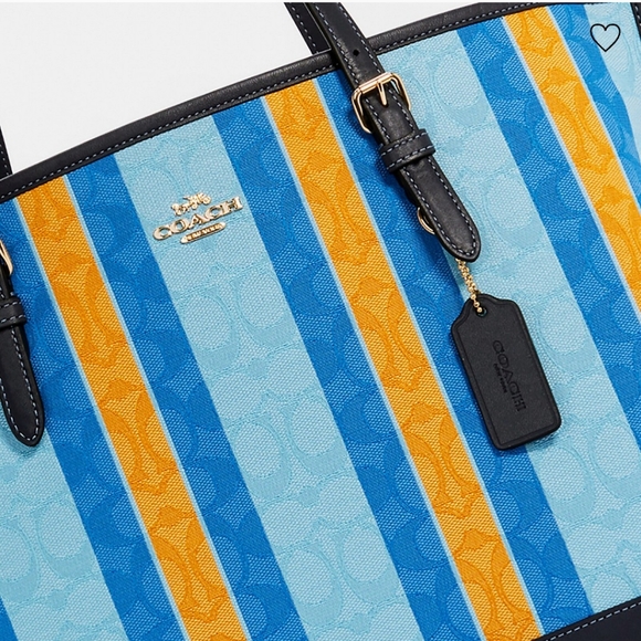 Coach Mollie Tote Large In Signature Jacquard With Stripes - Picture 4 of 5